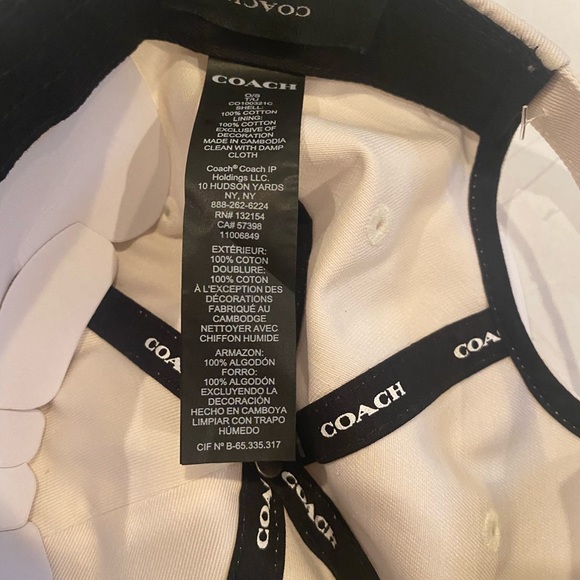 Coach women’s Logo Embroidered Baseball Cap in Chalk black OR off white NWT - Picture 7 of 8